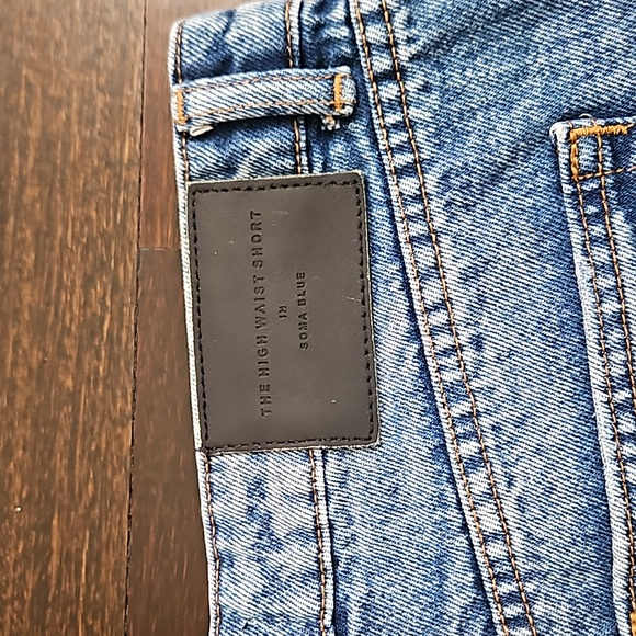 WOMEN'S ZARA BLUE CUT OFF DENIM JEAN SHORTS HIGH WAIST IN SOMA BLUE SZ 6 $50 - Picture 6 of 6